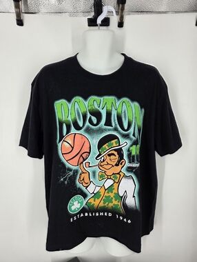 NBA Boston Celtics 18x Champions Shirt Large Black Lucky Leprechaun NWT